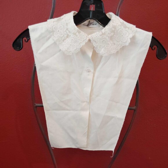 Vintage Belgian Lace Modesty Panel Chemisette Dickie Vestee Womens Collared XS/S - Picture 1 of 5